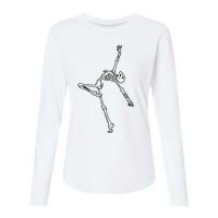 Dancing Skeleton Halloween Ballet Dance Pose Womens Cotton Relaxed Long Sleeve T-Shirt