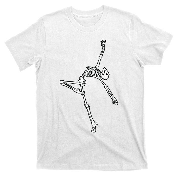 Dancing Skeleton Halloween Ballet Dance Pose T-Shirt