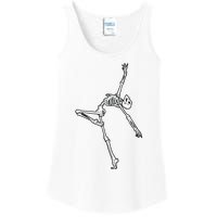 Dancing Skeleton Halloween Ballet Dance Pose Ladies Essential Tank