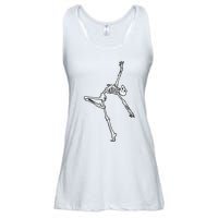 Dancing Skeleton Halloween Ballet Dance Pose Ladies Essential Flowy Tank