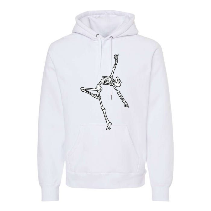 Dancing Skeleton Halloween Ballet Dance Pose Premium Hoodie