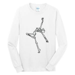 Dancing Skeleton Halloween Ballet Dance Pose Tall Long Sleeve T-Shirt