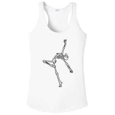 Dancing Skeleton Halloween Ballet Dance Pose Ladies PosiCharge Competitor Racerback Tank