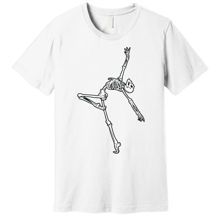 Dancing Skeleton Halloween Ballet Dance Pose Premium T-Shirt