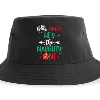 Dear Santa Hes The Naughty One Christmas Holiday Season Sustainable Bucket Hat