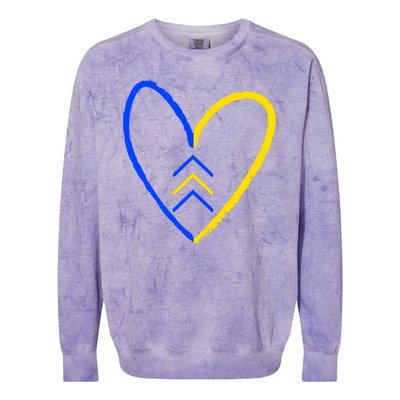 Down Syndrome Heart Arrow Colorblast Crewneck Sweatshirt