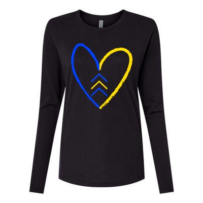 Down Syndrome Heart Arrow Womens Cotton Relaxed Long Sleeve T-Shirt