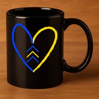 Down Syndrome Heart Arrow 11oz C Handle Ceramic Mug