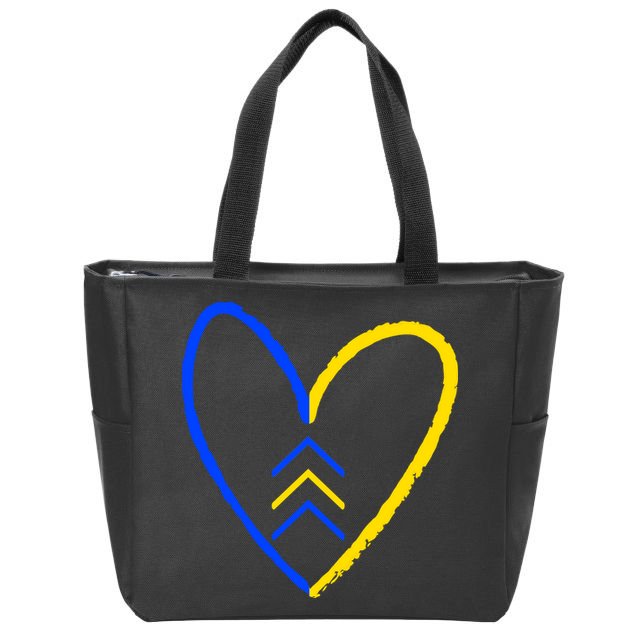 Down Syndrome Heart Arrow Zip Tote Bag