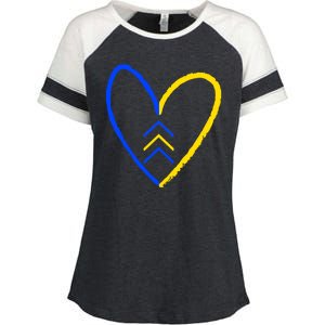 Down Syndrome Heart Arrow Enza Ladies Jersey Colorblock Tee