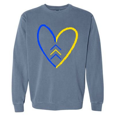 Down Syndrome Heart Arrow Garment-Dyed Sweatshirt