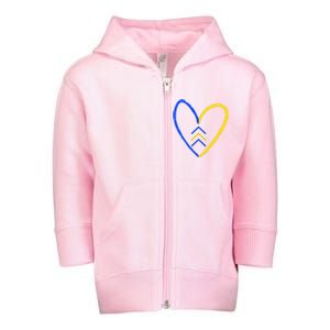 Down Syndrome Heart Arrow Toddler Zip Fleece Hoodie