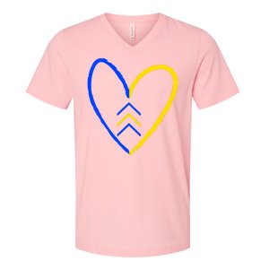 Down Syndrome Heart Arrow V-Neck T-Shirt