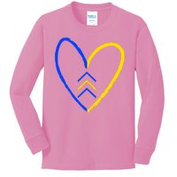 Down Syndrome Heart Arrow Kids Long Sleeve Shirt