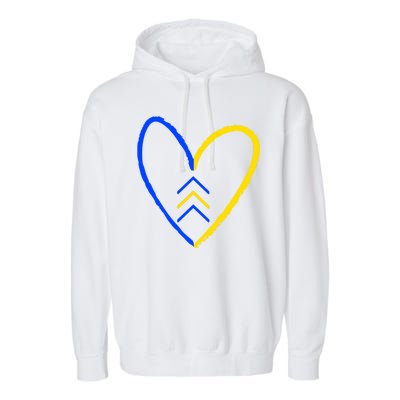 Down Syndrome Heart Arrow Garment-Dyed Fleece Hoodie