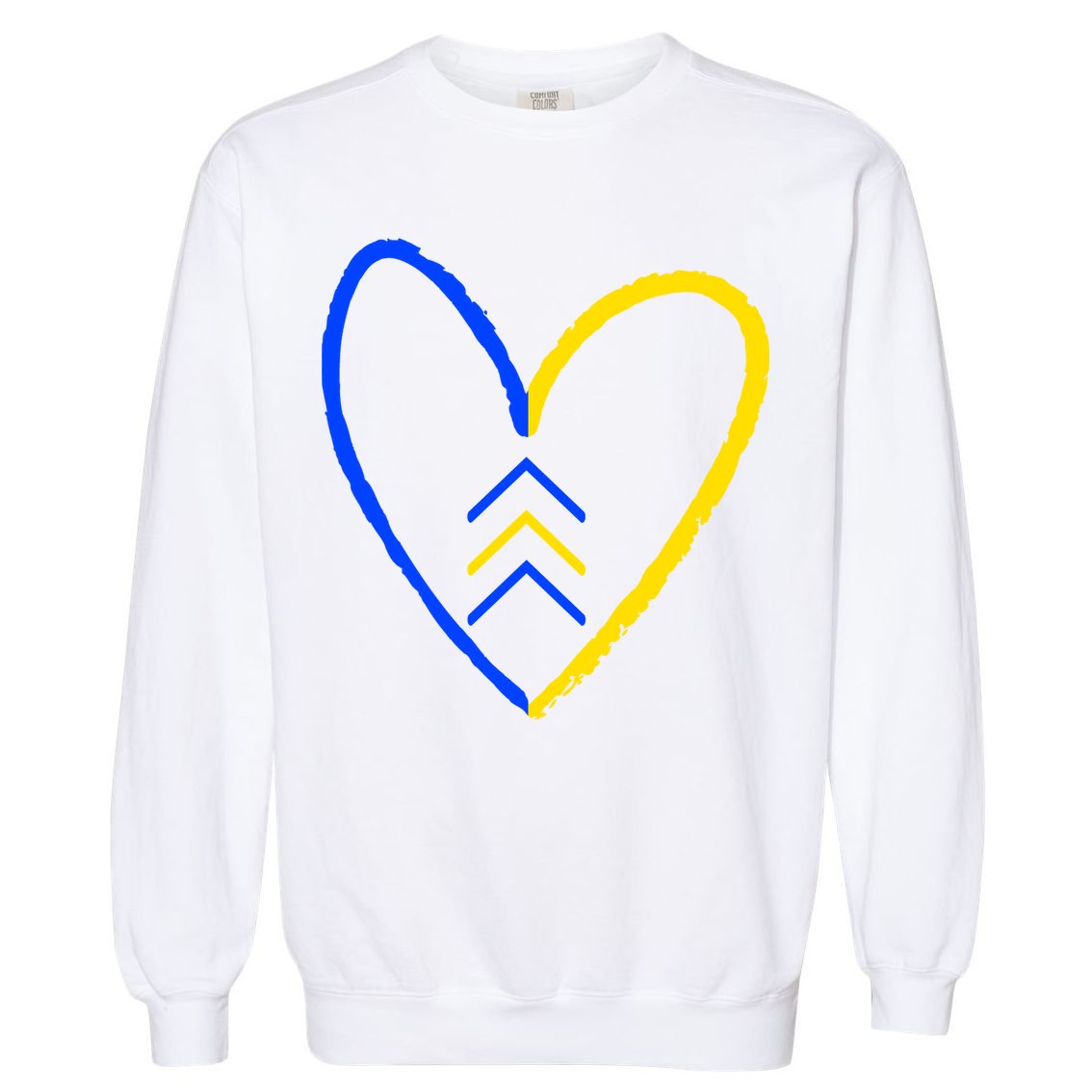 Down Syndrome Heart Arrow Garment-Dyed Sweatshirt