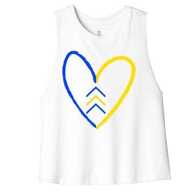 Down Syndrome Heart Arrow Women's Racerback Cropped Tank