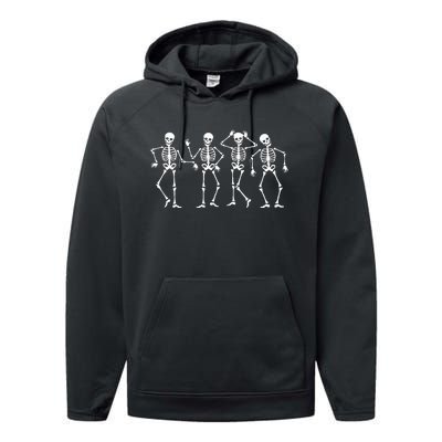 Dancing Skeletons Halloween Dance Challenge Performance Fleece Hoodie