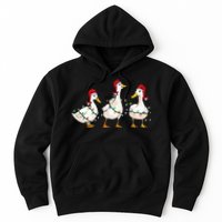 Duck Santa Hat Christmas Lights Silly Goose Xmas  Hoodie