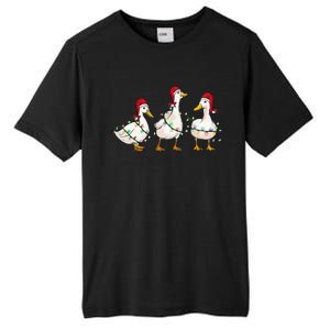 Duck Santa Hat Christmas Lights Silly Goose Xmas  Tall Fusion ChromaSoft Performance T-Shirt