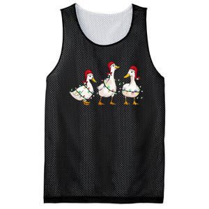 Duck Santa Hat Christmas Lights Silly Goose Xmas  Mesh Reversible Basketball Jersey Tank