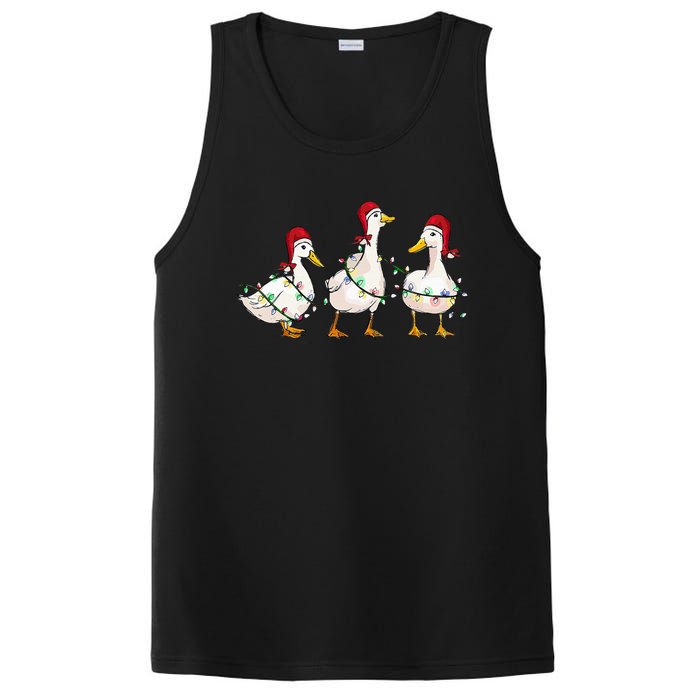 Duck Santa Hat Christmas Lights Silly Goose Xmas  PosiCharge Competitor Tank