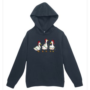 Duck Santa Hat Christmas Lights Silly Goose Xmas  Urban Pullover Hoodie