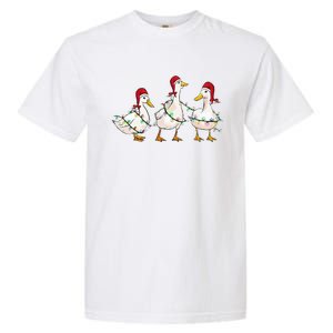 Duck Santa Hat Christmas Lights Silly Goose Xmas  Garment-Dyed Heavyweight T-Shirt