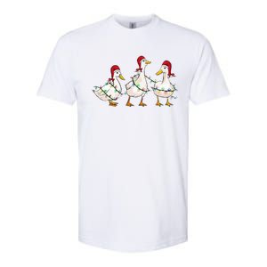 Duck Santa Hat Christmas Lights Silly Goose Xmas  Softstyle CVC T-Shirt