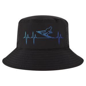 Downhill Skiing Heartbeat Alpine Skiing Electrocardiogram Gift Cool Comfort Performance Bucket Hat