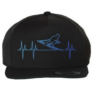 Downhill Skiing Heartbeat Alpine Skiing Electrocardiogram Gift Wool Snapback Cap