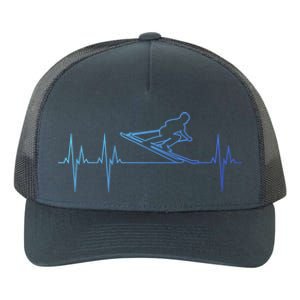 Downhill Skiing Heartbeat Alpine Skiing Electrocardiogram Gift Yupoong Adult 5-Panel Trucker Hat