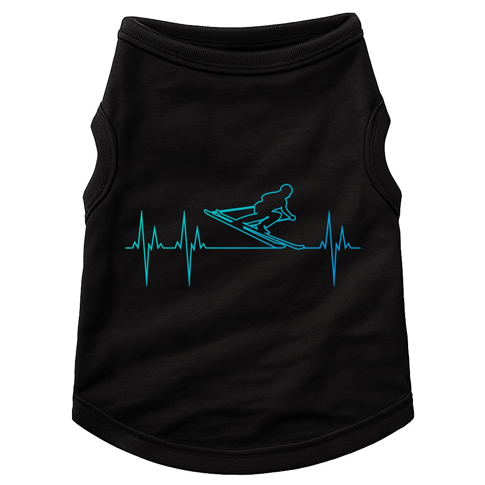 Downhill Skiing Heartbeat Alpine Skiing Electrocardiogram Gift Doggie Tank