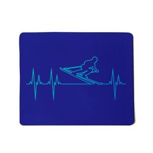 Downhill Skiing Heartbeat Alpine Skiing Electrocardiogram Gift Mousepad