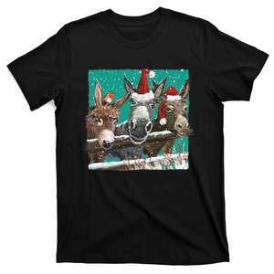 Donkey Santa Hat Cute Donkey Christmas T-Shirt