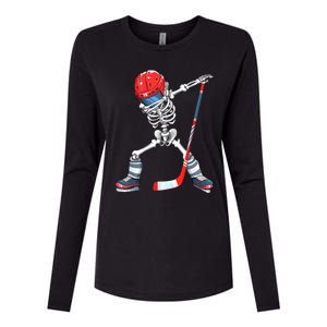 Dabbing Skeleton Hockey Halloween Costume Gift Boy Womens Cotton Relaxed Long Sleeve T-Shirt