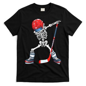 Dabbing Skeleton Hockey Halloween Costume Gift Boy T-Shirt