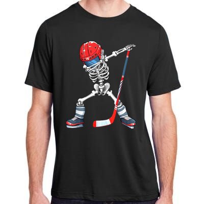 Dabbing Skeleton Hockey Halloween Costume Gift Boy Adult ChromaSoft Performance T-Shirt