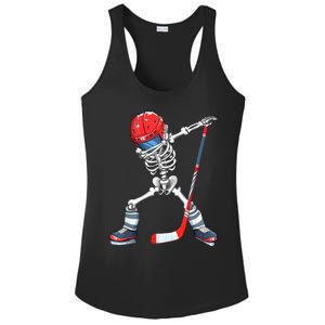 Dabbing Skeleton Hockey Halloween Costume Gift Boy Ladies PosiCharge Competitor Racerback Tank