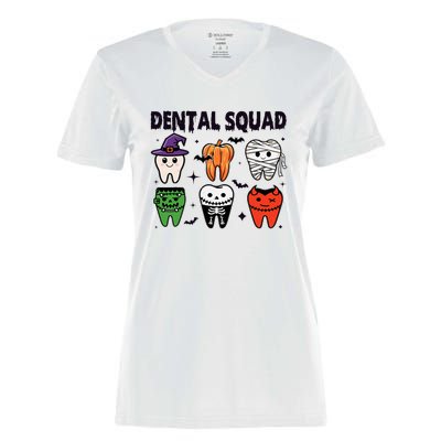 Dental Squad Halloween Cute Spooky Teeth Costume Dentist Women's Momentum V-Neck T-Shirt