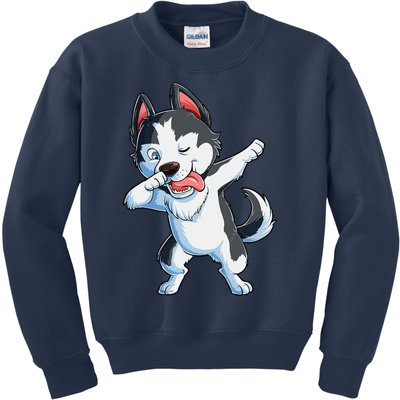 Dabbing Siberian Husky Dog Lover Dab Funny Gifts Kids Sweatshirt