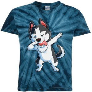 Dabbing Siberian Husky Dog Lover Dab Funny Gifts Kids Tie-Dye T-Shirt