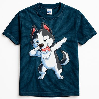 Dabbing Siberian Husky Dog Lover Dab Funny Gifts Kids Tie-Dye T-Shirt