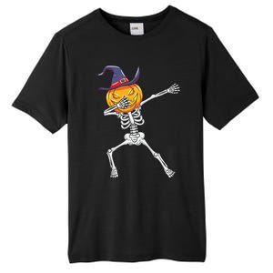 Dabbing Skeleton Halloween Pumpkin Cute Gift Tall Fusion ChromaSoft Performance T-Shirt