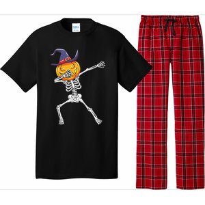 Dabbing Skeleton Halloween Pumpkin Cute Gift Pajama Set