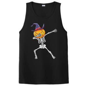 Dabbing Skeleton Halloween Pumpkin Cute Gift PosiCharge Competitor Tank