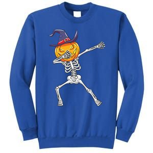 Dabbing Skeleton Halloween Pumpkin Cute Gift Sweatshirt