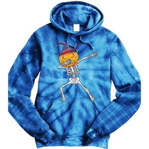 Dabbing Skeleton Halloween Pumpkin Cute Gift Tie Dye Hoodie