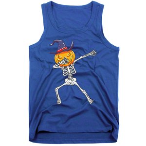 Dabbing Skeleton Halloween Pumpkin Cute Gift Tank Top