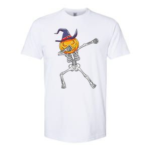 Dabbing Skeleton Halloween Pumpkin Cute Gift Softstyle CVC T-Shirt